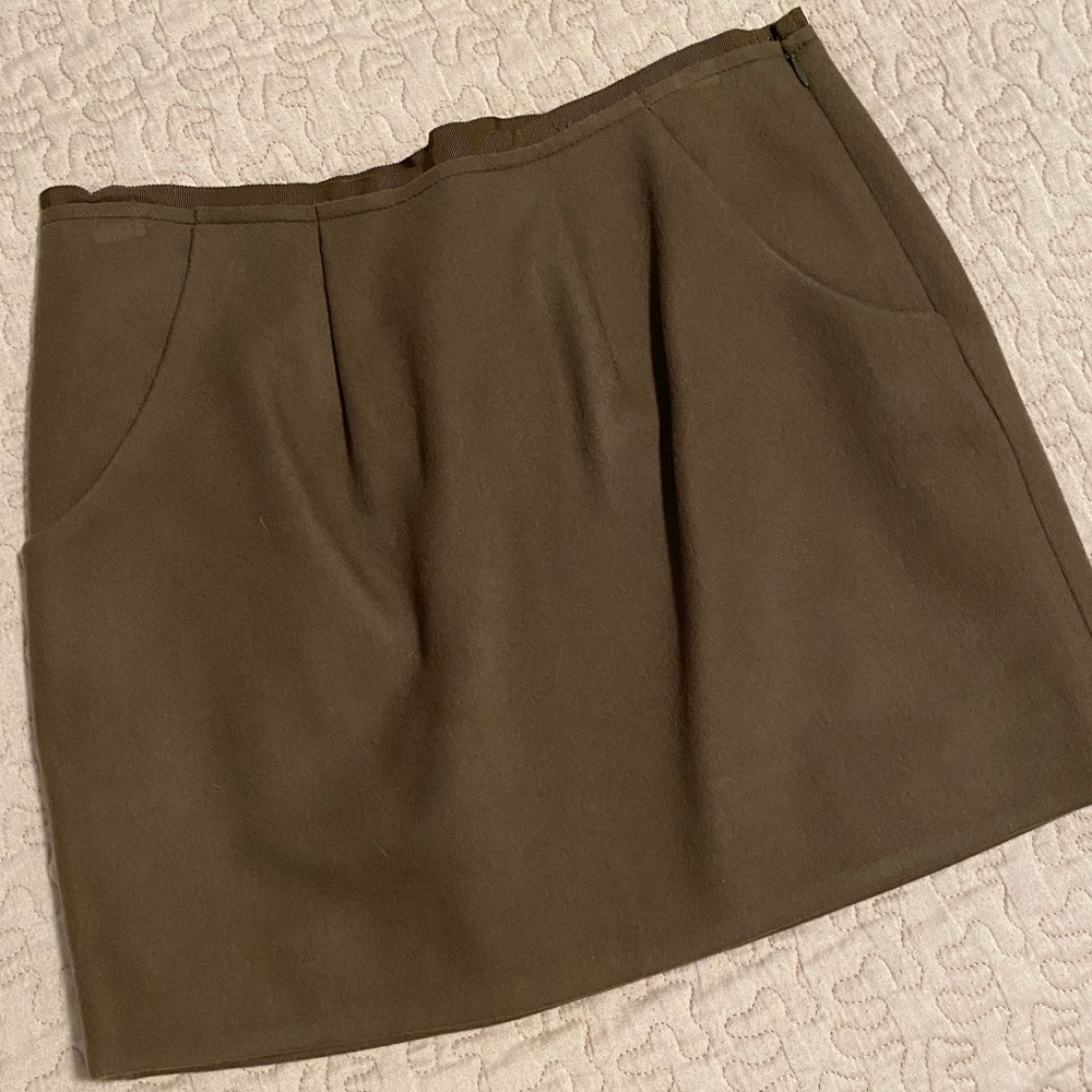 J. Crew Hunter Green Winter Skirt with Pockets